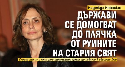 Надежда Нейнски: Държави се домогват до плячка от руините на стария свят