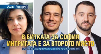 Алфа Рисърч“: В битката за София интригата е за второто място