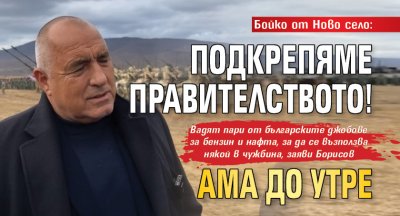 Бойко от Ново село: Подкрепяме правителството! Ама до утре