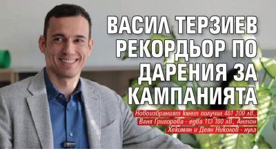 Новият кмет на София Васил Терзиев който беше издигнат от