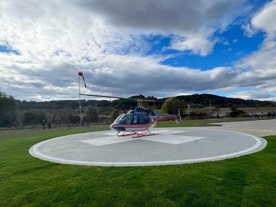 Тестово кацане на първото лицензирано болнично хеликоптерно летище в България
