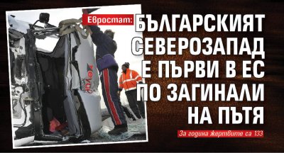 Евростат: Българският Северозапад е първи в ЕС по загинали на пътя