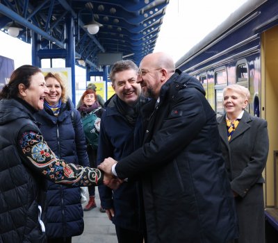 Председателят на ЕС Шарл Мишел е на посещение в Киев