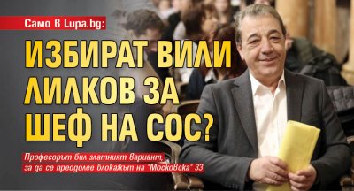 Само в Lupa.bg: Избират Вили Лилков за шеф на СОС?