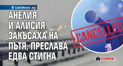 В снежния ад: Анелия и Алисия закъсаха на пътя, Преслава едва стигна (СНИМКИ)