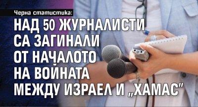 Черна статистика: Над 50 журналисти са загинали от началото на войната между Израел и „Хамас"