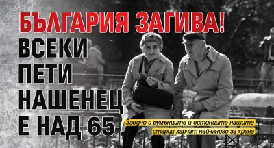 БЪЛГАРИЯ ЗАГИВА! Всеки пети нашенец е над 65