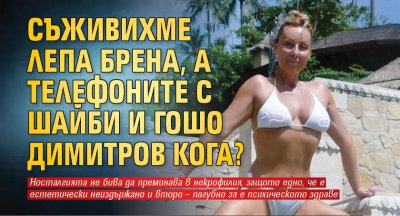 Съживихме Лепа Брена, а телефоните с шайби и Гошо Димитров кога?