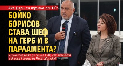 Ако Деси си тръгне от НС: Бойко Борисов става шеф на ГЕРБ и в парламента?