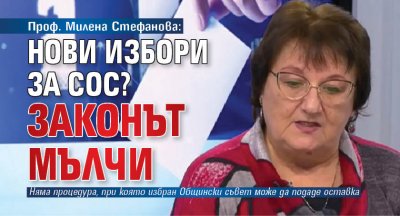 Проф. Милена Стефанова: Нови избори за СОС? Законът мълчи