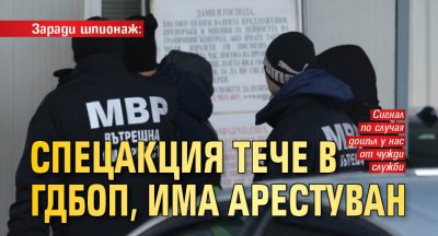Заради шпионаж: Спецакция тече в ГДБОП, има арестуван