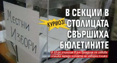 Куриоз! В секции в столицата свършиха бюлетините