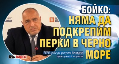 Бойко: Няма да подкрепим перки в Черно море (Видео)