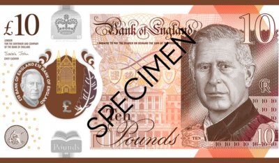 Великобритания показа нова банкнота с образа на крал Чарлз III