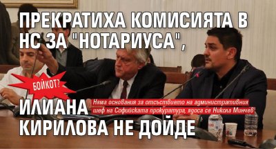 Бойкот? Прекратиха комисията в НС за "Нотариуса", Илиана Кирилова не дойде