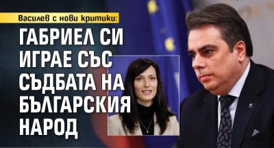 Василев с нови критики: Габриел си играе със съдбата на българския народ