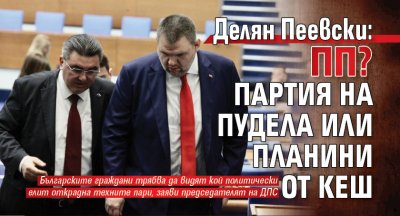 Делян Пеевски: ПП? Партия на Пудела или планини от кеш