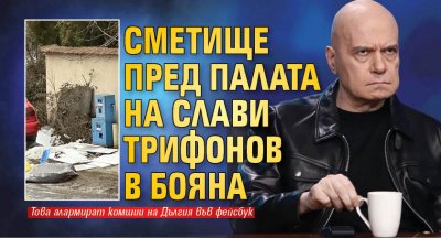 Сметище пред палата на Слави Трифонов в Бояна