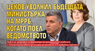 Цеков уволнил бъдещата министърка на МРРБ, когато поел ведомството