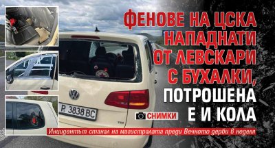 Фенове на ЦСКА нападнати от левскари с бухалки, потрошена е и кола (СНИМКИ)
