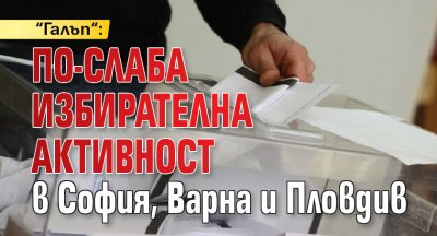 “Галъп“: По-слаба избирателна активност в София, Варна и Пловдив