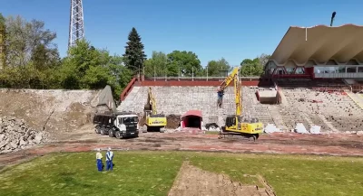 ЦСКА публикува видео от продължаващите ремонтни дейности на стадион Българска