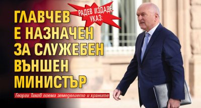 Радев издаде указ: Главчев е назначен за служебен външен министър