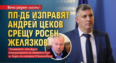 Вече редят листи?: ПП-ДБ изправят Андрей Цеков срещу Росен Желязков