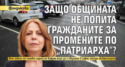 Фандъкова: Защо общината не попита гражданите за промените по "Патриарха"?