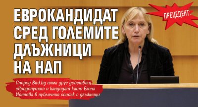 Прецедент: Еврокандидат сред големите длъжници на НАП