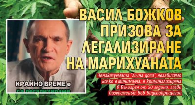 Васил Божков призова за легализиране на марихуаната 