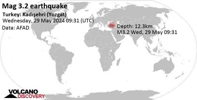 Земетресение с магнитуд 3 2 по Рихтер е отчетено в Турция в 12 31
