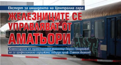 Експерт за инцидента на Централна гара: Железниците се управляват от аматьори