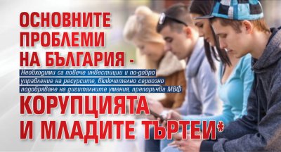 Основните проблеми на България - корупцията и младите търтеи*