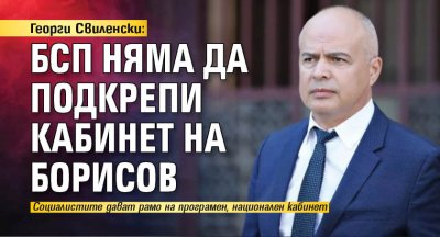 Георги Свиленски: БСП няма да подкрепи кабинет на Борисов