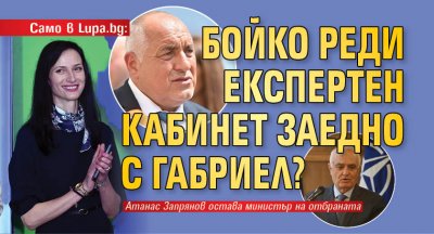 Само в Lupa.bg: Бойко реди експертен кабинет заедно с Габриел?