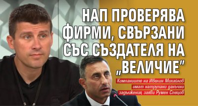 НАП проверява фирми, свързани със създателя на „Величие”