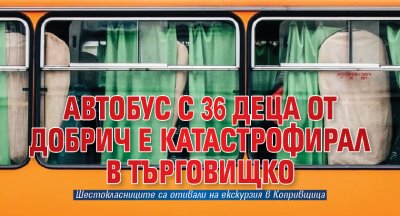 Автобус с 36 деца от Добрич е катастрофирал в Търговищко