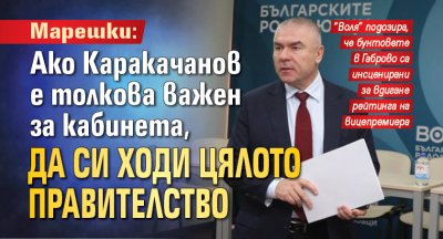 Марешки: Ако Каракачанов е толкова важен за кабинета, да си ходи цялото правителство