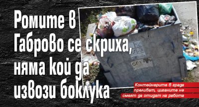 Ромите в Габрово се скриха, няма кой да извози боклука