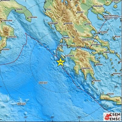 Земетресение от 3,1 по Рихтер е регистрирано край гръцкия остров Закинтос