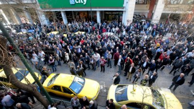 Стачка на таксиметровите шофьори в Атина
