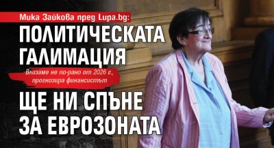 Мика Зайкова пред Lupa.bg: Политическата галимация ще ни спъне за еврозоната 