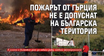 Пожарът от Гърция не е допуснат на българска територия