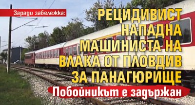 Заради забележка: Рецидивист нападна машиниста на влака от Пловдив за Панагюрище 
