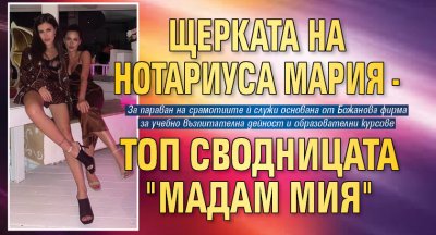 Щерката на Нотариуса Мария - топ сводницата "Мадам Мия"