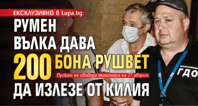 ЕКСКЛУЗИВНО в Lupa.bg: Румен Вълка дава 200 бона рушвет да излезе от килия 