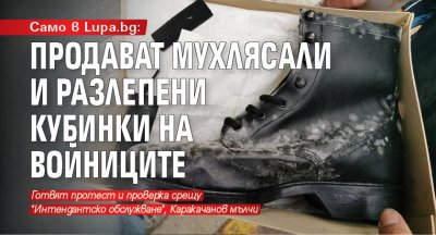 Само в Lupa.bg: Продават мухлясали и разлепени кубинки на войниците