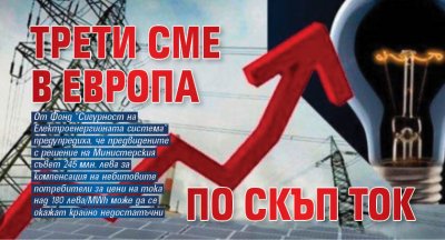 Трети сме в Европа по скъп ток