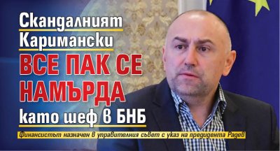 Скандалният Каримански все пак се намърда като шеф в БНБ